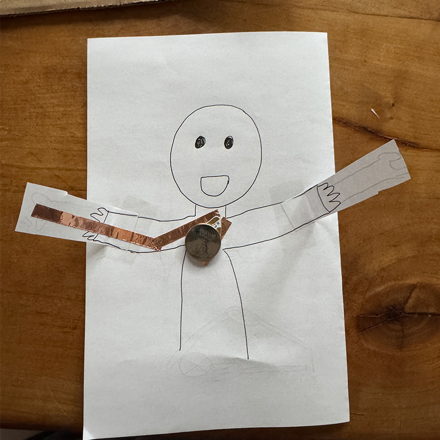 I drew a guy with his arms out. 