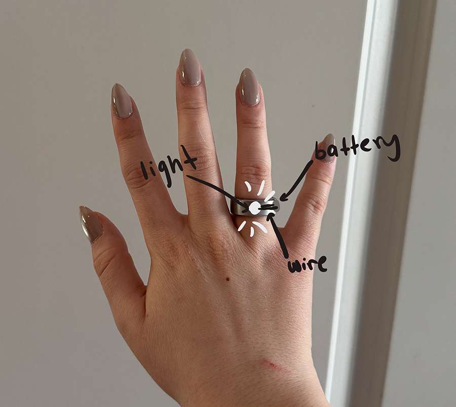 This light on a ring can be used as a flashlight if the power goes out or you need to quickly look at something in the dark.