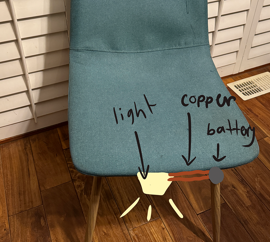 This light can help you see where you are dragging your chair out when it is dark.