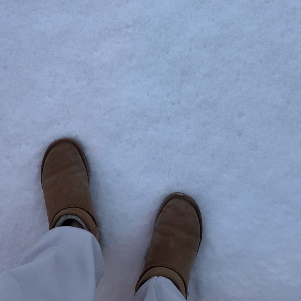 This is the sound and picture of me walking on fresh crunchy snow after a snow storm.