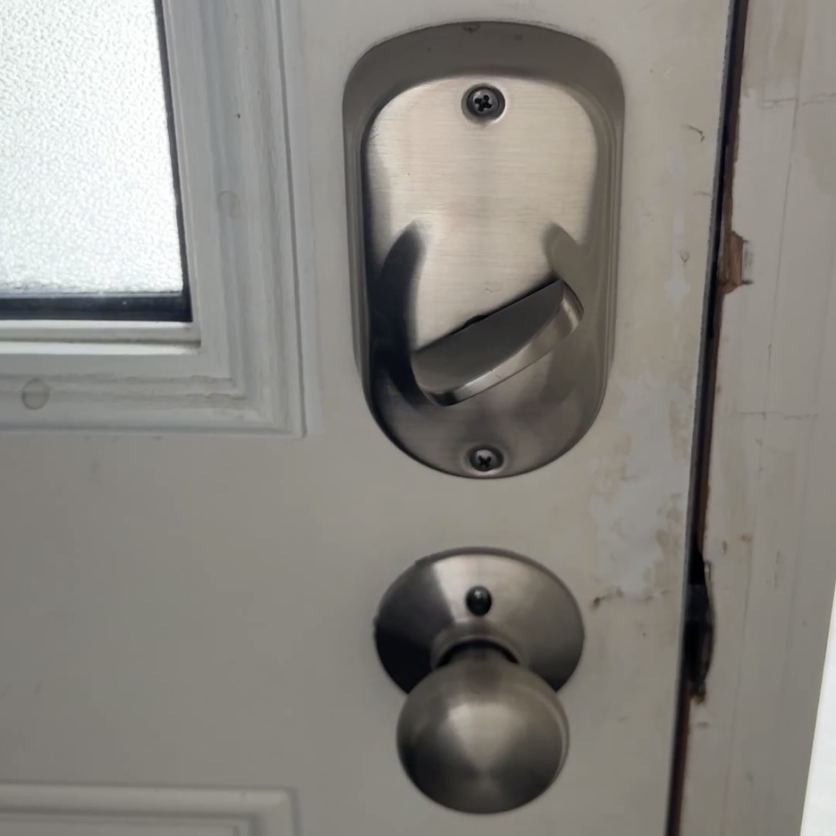 This is the lock on my front door. The sound is me locking and unlocking the door.