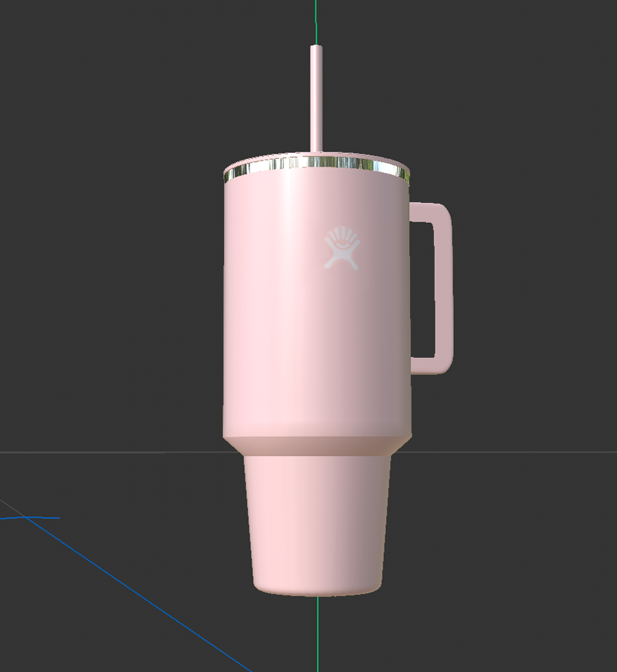 3d model of pink hydroflask tumbler