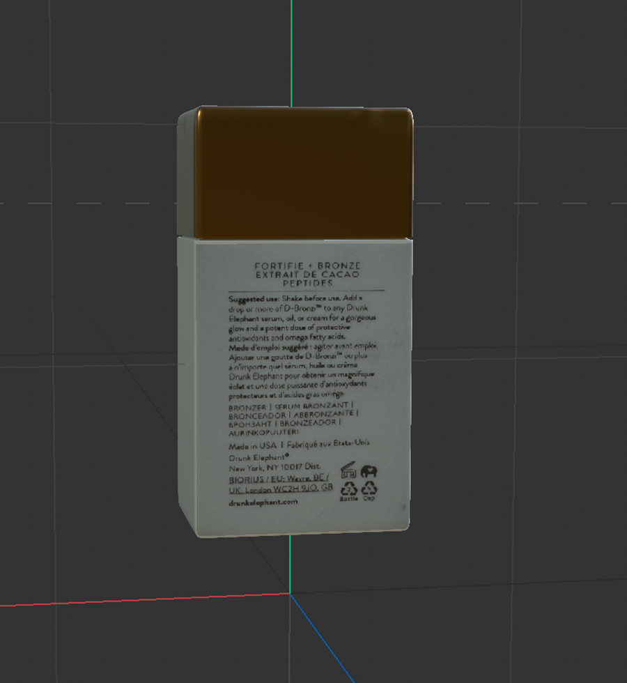 3D model of drunk elephant bronzing drops