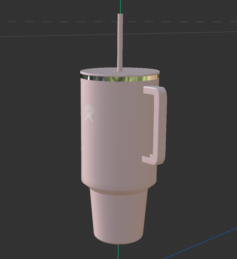 3d model of pink hydroflask tumbler