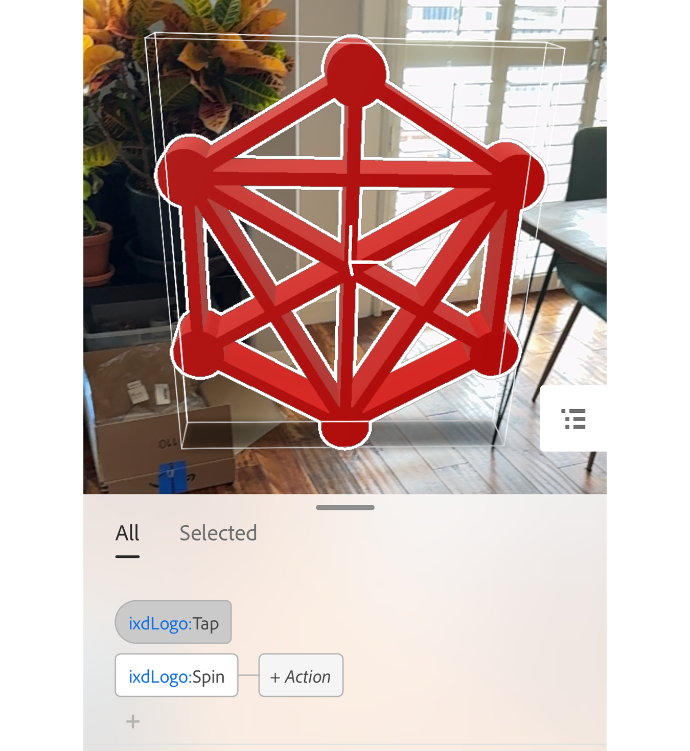 playing around with interaction options for the IXD logo through the app