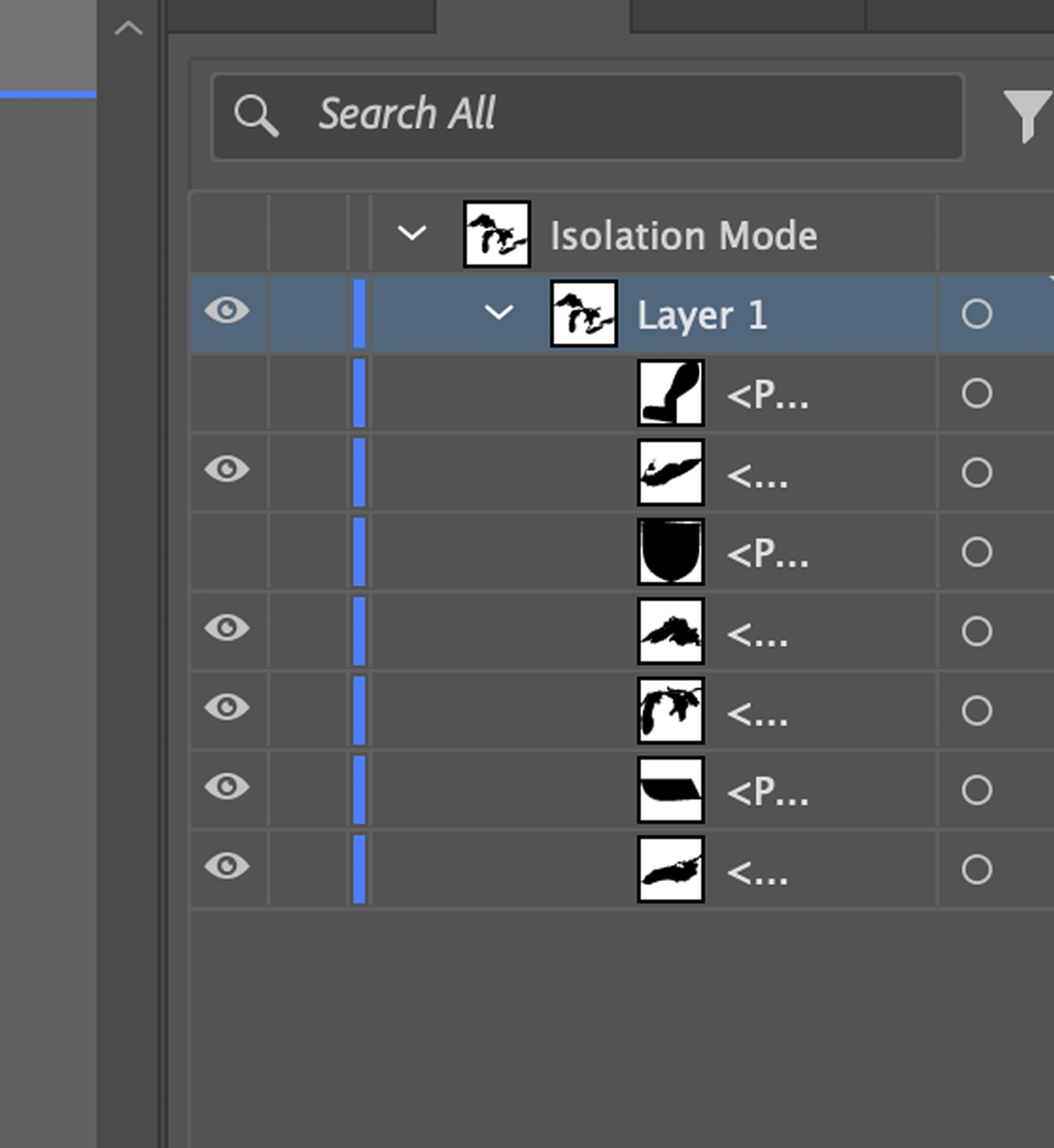 layers of the map to show what is left after deleting