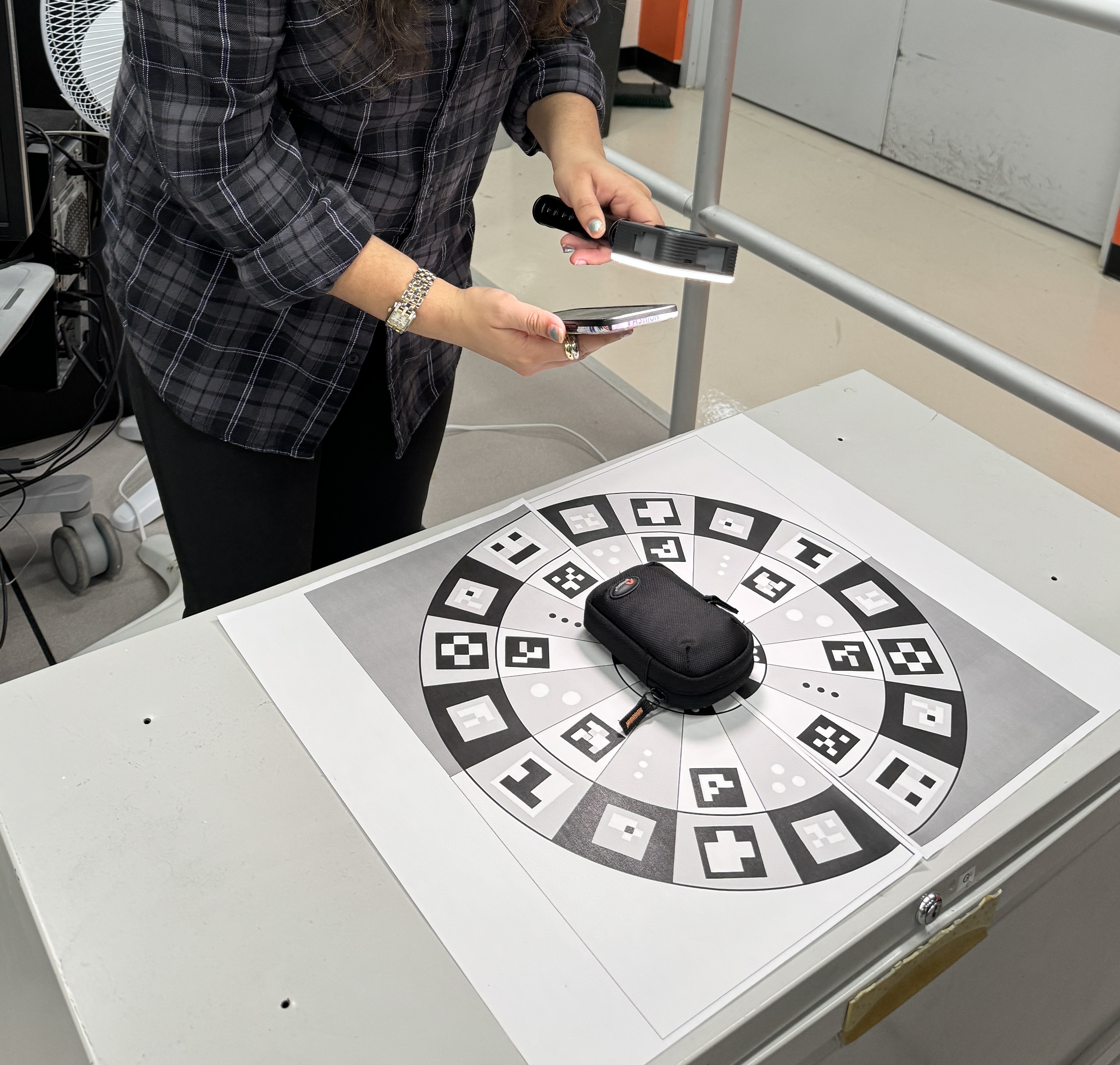 My group member scanning her object in our workshop. 